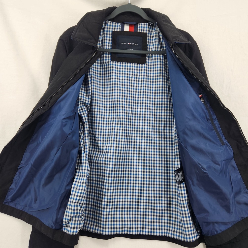 Tommy Hilfiger NWT Mens Med. Water Resistant Windbreaker Jacket Black 155SK350 - Picture 11 of 12